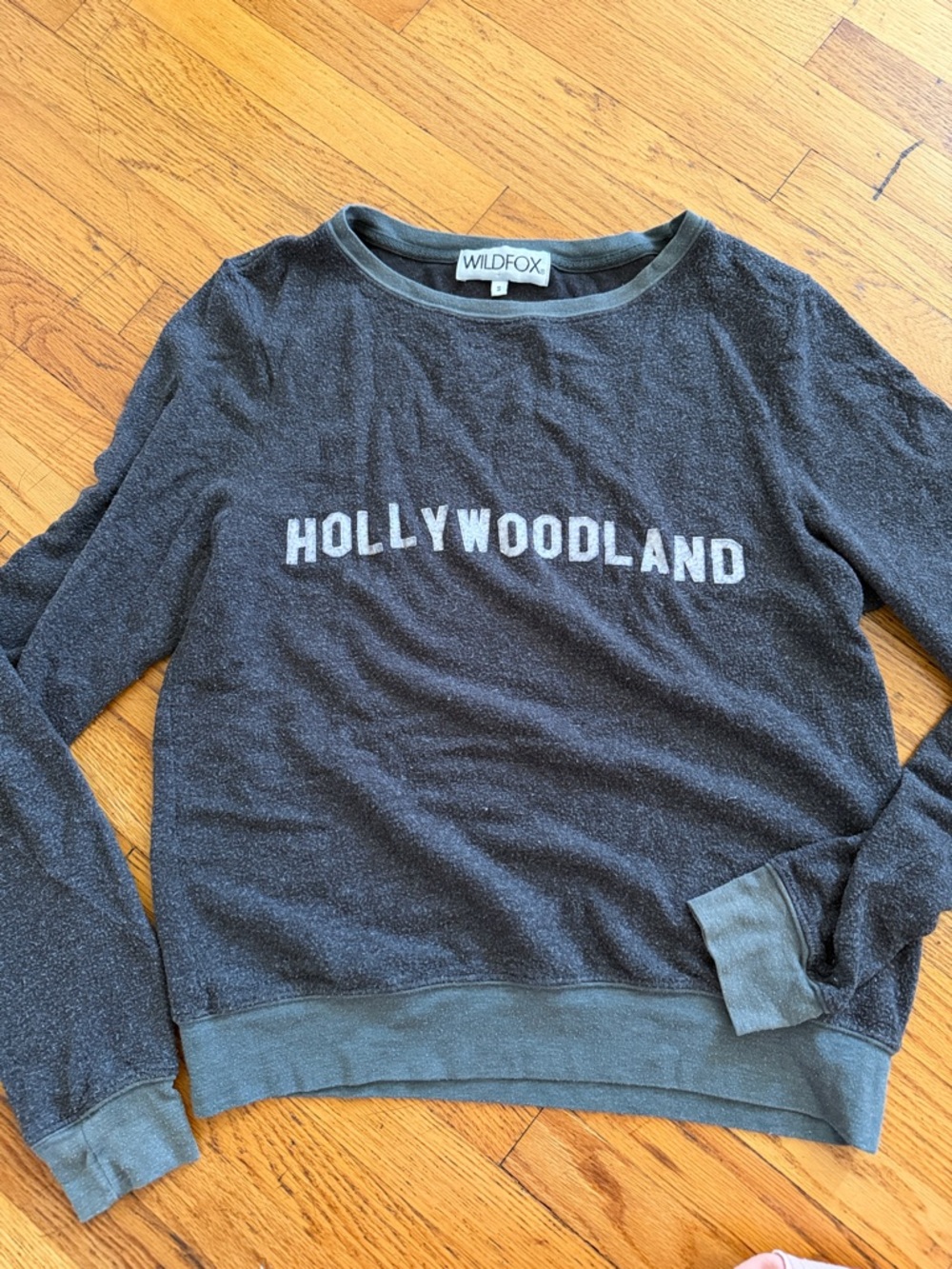 Wildfox Charcoal 'HOLLYWOODLAND' Crewneck Sweater